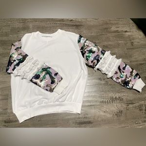 Sequins white sweater